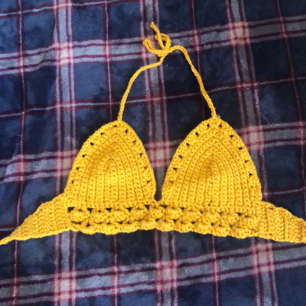 Hand-made crocheted bralette